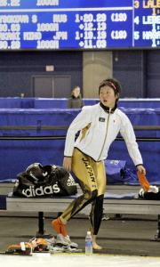 記録会の１０００ｍで１分１９秒１９に終わった高木美帆（共同）