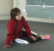 練習後の岡崎朋美（撮影・広重竜太郎）